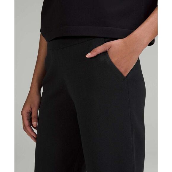 Lululemon 2023 S Relaxed Fit High Rise Knit Cropped Pants 24" Black W6CQWS - Picture 3 of 12